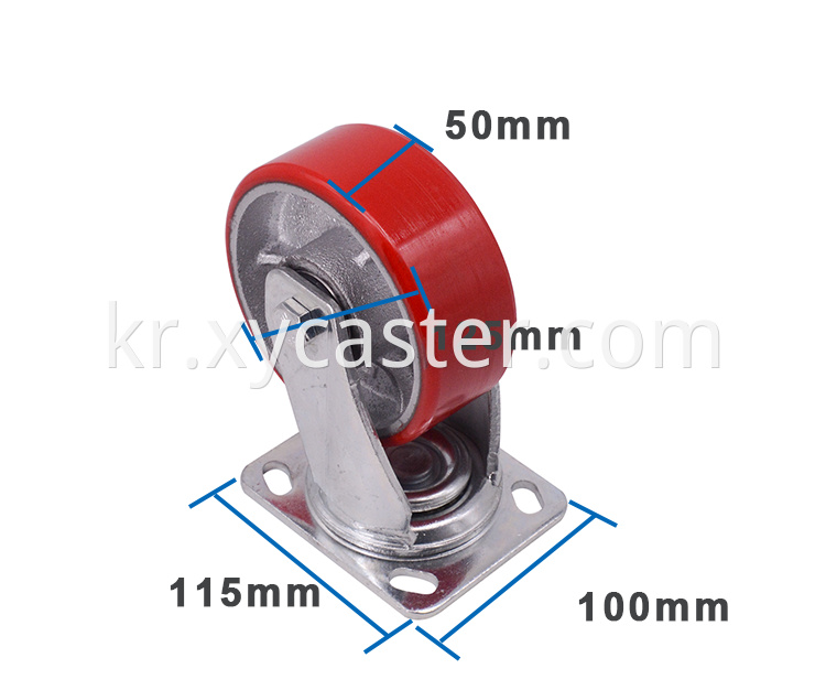 5 Inch Red Pu Caster 03